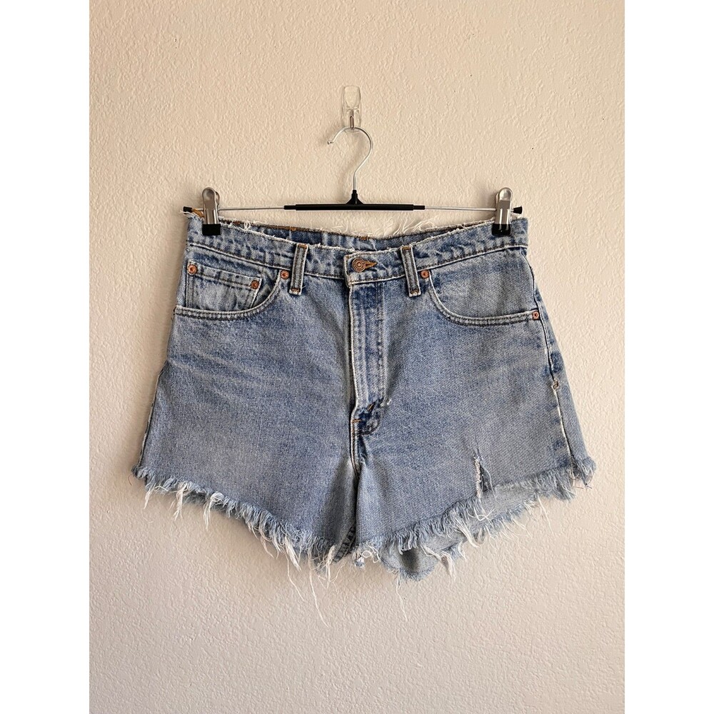 Vintage Levi's Women's 550 Denim Cut-Off Shorts in Medium Wash Size 32 WAIST